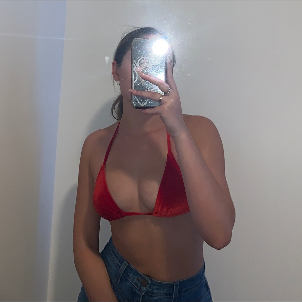 Red velvet bikini top!